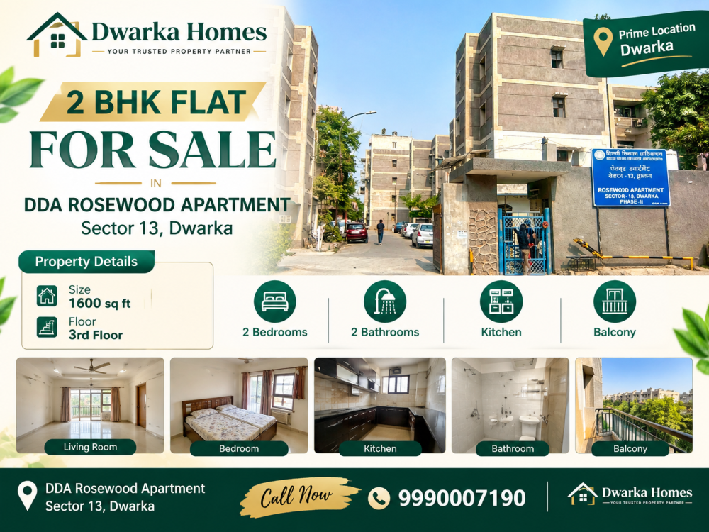 2 bhk flat for sale in DDA Rosewood Apartment Sector 13